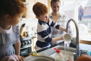 family-at-kitchen-sink